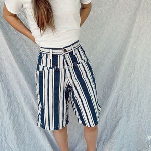 Vintage stipe Bermuda shorts